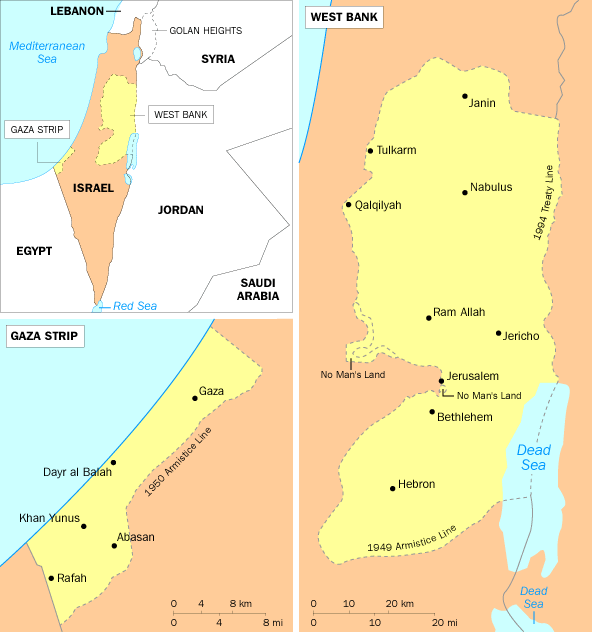 palestine carte gaza israel